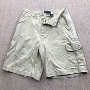 Vintage American Eagle Cargo Shorts Mens 28 Beige Button Fly Y2K Baggy Loose